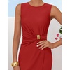 image:imageZESICA Womens Summer Sleeveless Bodycon Formal Cocktail Work Short DressRed