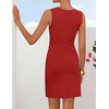 image:imageZESICA Womens Summer Sleeveless Bodycon Formal Cocktail Work Short DressRed