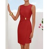 image:imageZESICA Womens Summer Sleeveless Bodycon Formal Cocktail Work Short DressRed