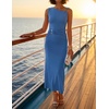 image:imageZESICA Womens Summer Sleeveless Bodycon Ruched Maxi DressDustyblue