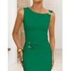 image:imageZESICA Womens Summer Sleeveless Bodycon Ruched Maxi DressGreen