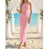 image:imageZESICA Womens Summer Sleeveless Bodycon Ruched Maxi DressPink