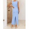 image:imageZESICA Womens Summer Sleeveless Bodycon Ruched Maxi DressSky