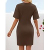 image:imageZESICA Womens Summer Sleeveless Bodycon Sweater Maxi DressBrown