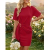 image:imageZESICA Womens Summer Sleeveless Bodycon Sweater Maxi DressRed