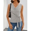 image:imageZESICA Womens Summer Sleeveless Business Casual Wrap Tank TopsBeige