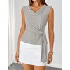 image:imageZESICA Womens Summer Sleeveless Business Casual Wrap Tank TopsBeige