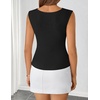 image:imageZESICA Womens Summer Sleeveless Business Casual Wrap Tank TopsBlack