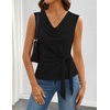 image:imageZESICA Womens Summer Sleeveless Business Casual Wrap Tank TopsBlack