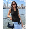 image:imageZESICA Womens Summer Sleeveless Business Casual Wrap Tank TopsBlack