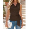image:imageZESICA Womens Summer Sleeveless Business Casual Wrap Tank TopsCoffee