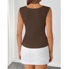 image:imageZESICA Womens Summer Sleeveless Business Casual Wrap Tank TopsCoffee