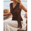 image:imageZESICA Womens Summer Sleeveless Business Casual Wrap Tank TopsCoffee