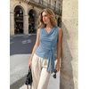 image:imageZESICA Womens Summer Sleeveless Business Casual Wrap Tank TopsHaze Blue