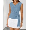 image:imageZESICA Womens Summer Sleeveless Business Casual Wrap Tank TopsHaze Blue