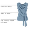 image:imageZESICA Womens Summer Sleeveless Business Casual Wrap Tank TopsHaze Blue