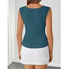 image:imageZESICA Womens Summer Sleeveless Business Casual Wrap Tank TopsLake Blue
