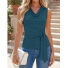 image:imageZESICA Womens Summer Sleeveless Business Casual Wrap Tank TopsLake Blue