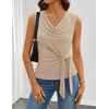 image:imageZESICA Womens Summer Sleeveless Business Casual Wrap Tank TopsSand