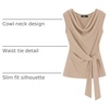 image:imageZESICA Womens Summer Sleeveless Business Casual Wrap Tank TopsSand