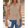 image:imageZESICA Womens Summer Sleeveless Business Casual Wrap Tank TopsSand