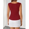 image:imageZESICA Womens Summer Sleeveless Business Casual Wrap Tank TopsWine