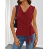 image:imageZESICA Womens Summer Sleeveless Business Casual Wrap Tank TopsWine