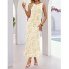 image:imageZESICA Womens Summer Sleeveless Floral Bodycon Wedding Guest DressesApricot