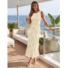 image:imageZESICA Womens Summer Sleeveless Floral Bodycon Wedding Guest DressesApricot