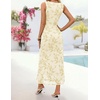 image:imageZESICA Womens Summer Sleeveless Floral Bodycon Wedding Guest DressesApricot