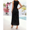 image:imageZESICA Womens Summer Sleeveless Floral Bodycon Wedding Guest DressesBlack