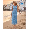 image:imageZESICA Womens Summer Sleeveless Floral Bodycon Wedding Guest DressesBlue