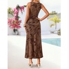 image:imageZESICA Womens Summer Sleeveless Floral Bodycon Wedding Guest DressesBrown
