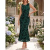 image:imageZESICA Womens Summer Sleeveless Floral Bodycon Wedding Guest DressesDarkgreen