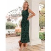 image:imageZESICA Womens Summer Sleeveless Floral Bodycon Wedding Guest DressesDarkgreen