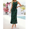 image:imageZESICA Womens Summer Sleeveless Floral Bodycon Wedding Guest DressesDarkgreen