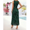 image:imageZESICA Womens Summer Sleeveless Floral Bodycon Wedding Guest DressesDarkgreen