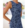image:imageZESICA Womens Summer Sleeveless Floral Bodycon Wedding Guest DressesDustyblue