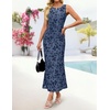 image:imageZESICA Womens Summer Sleeveless Floral Bodycon Wedding Guest DressesDustyblue