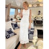 image:imageZESICA Womens Summer Sleeveless Floral Bodycon Wedding Guest DressesIvory