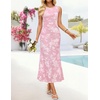 image:imageZESICA Womens Summer Sleeveless Floral Bodycon Wedding Guest DressesLightpink