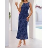 image:imageZESICA Womens Summer Sleeveless Floral Bodycon Wedding Guest DressesNavy