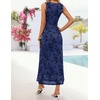 image:imageZESICA Womens Summer Sleeveless Floral Bodycon Wedding Guest DressesNavy