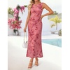 image:imageZESICA Womens Summer Sleeveless Floral Bodycon Wedding Guest DressesPink