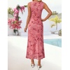 image:imageZESICA Womens Summer Sleeveless Floral Bodycon Wedding Guest DressesPink