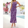image:imageZESICA Womens Summer Sleeveless Floral Bodycon Wedding Guest DressesPurple