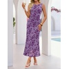 image:imageZESICA Womens Summer Sleeveless Floral Bodycon Wedding Guest DressesPurple