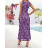 image:imageZESICA Womens Summer Sleeveless Floral Bodycon Wedding Guest DressesPurple