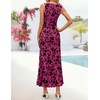 image:imageZESICA Womens Summer Sleeveless Floral Bodycon Wedding Guest DressesRose