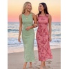 image:imageZESICA Womens Summer Sleeveless Floral Bodycon Wedding Guest DressesSage